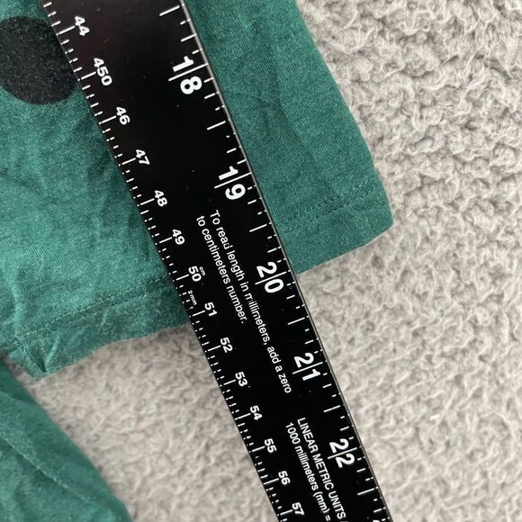 ModCloth Jersey Knit Women 1X Green Polka Dot Long Sleeve Casual Top - Picture 8 of 9